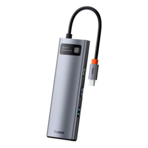 gsm.ma Accessoire Hub USB Baseus Hub 8 en 1 Baseus Metal Gleam Series, USB-C vers 3x USB 3.0 + HDMI + USB-C PD + microSD/SD + VGA (WKWG050013)