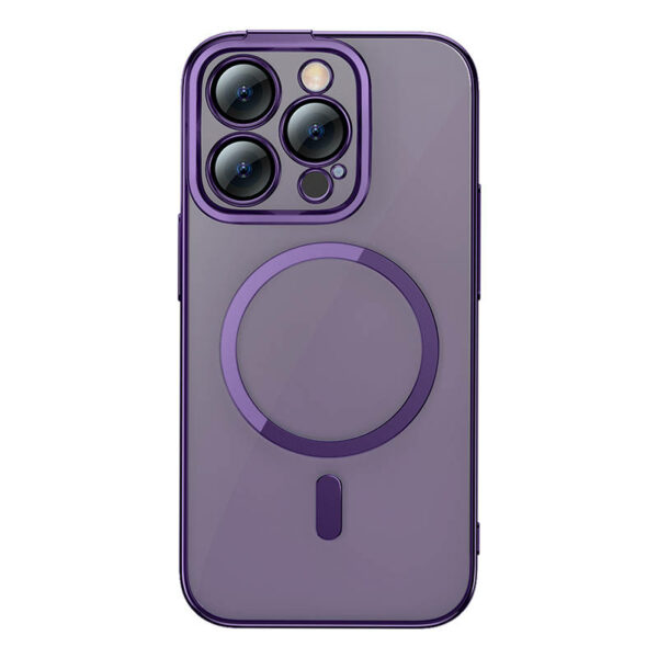 gsm.ma Accessoire Coque magnétique Baseus Glitter pour iPhone 14 Pro (violet) + verre trempé + kit de nettoyage