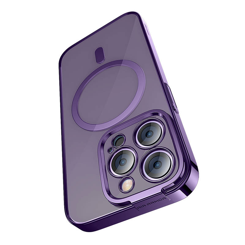 GSM Maroc Accessoire Coque magnétique Baseus Glitter pour iPhone 14 Pro (violet) + verre trempé + kit de nettoyage