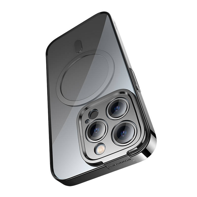 gsm.ma Accessoire Coque magnétique Baseus Glitter pour iPhone 14 Pro Max (Noir) + verre trempé + kit de nettoyage