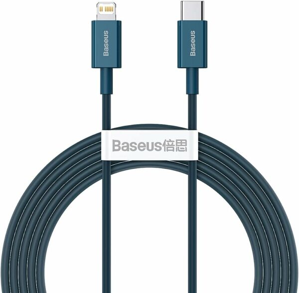 gsm.ma Accessoire Cable  Type-C to iphone PD 20W Baseus Superior Series Fast Charging Data Cable 1m Blue