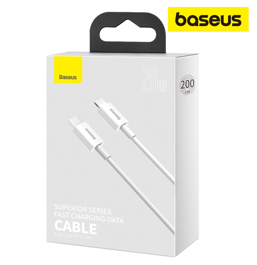 gsm.ma Accessoire Baseus  Câble de charge rapide supérieur Lightning 2,4A 1,5m Blanc (CALYS-B02)