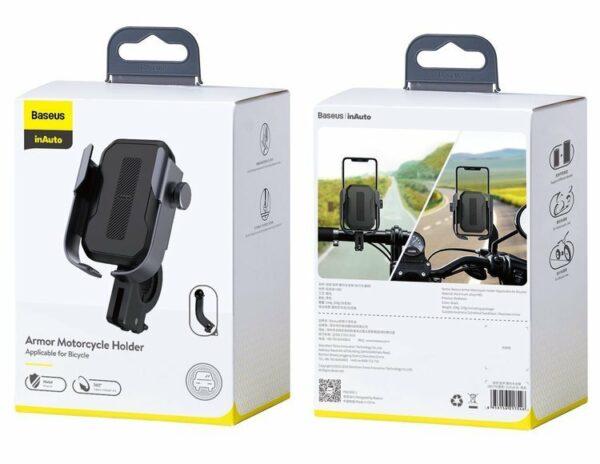gsm.ma Accessoire Baseus  Armor moto vélo support de téléphone portable support (noir) (SUKJA-01)