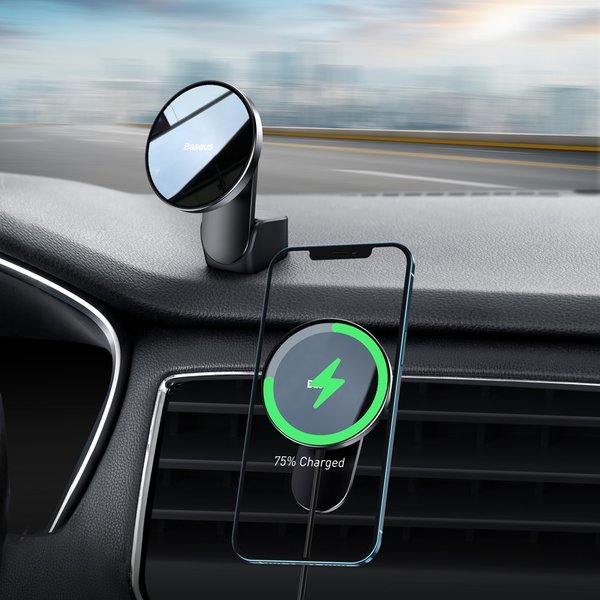 gsm.ma Accessoire Baseus Grande Énergie | Support voiture avec chargement inductif MagSafe pour iPhone (WXJN-01)