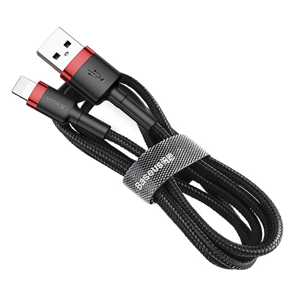 gsm.ma Accessoire Câble Baseus Cafule Rouge-Black | Câble USB – Lightning puissant pour iPhone 6 7 8 X 2.4A 1m (CALKLF-B19)