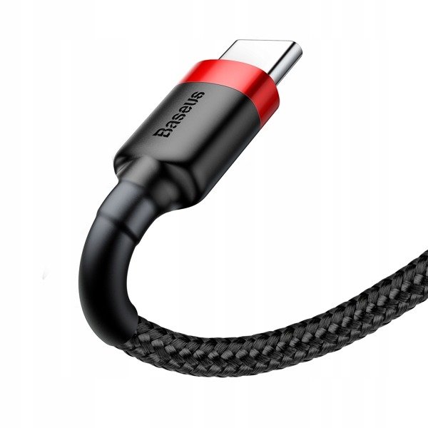 gsm.ma Accessoire Baseus Caféle | Câble nylon USB Noir-Rouge – Type-C USB-C Quick Charge 3.0 50cm (CATKLF-A91)
