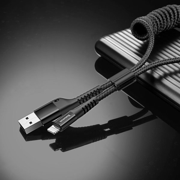 gsm.ma Accessoire Câble flexible USB Noir Baseus – Lightning pour iPhone 2A 100cm