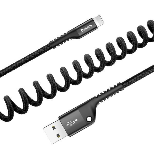 gsm.ma Accessoire Oeil de poisson Baseus | Câble flexible USB Noir – Lightning pour iPhone 2A 100cm (CALSR-01)