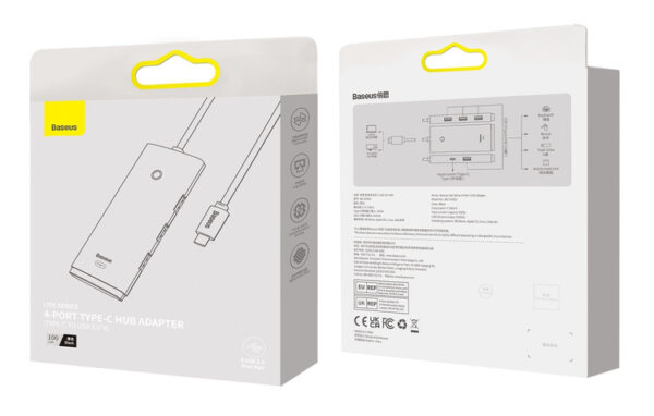 gsm.ma Accessoire Adaptateur HUB Série Baseus Lite 4 ports |  USB-C – Répartiteur USB 3.0 *4 100cm (WKQX030401)