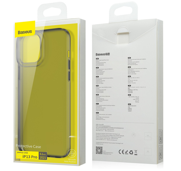 gsm.ma Accessoire Baseus Simple Case Pour iPhone13 Pro 6.1 pouces 2021 Noir