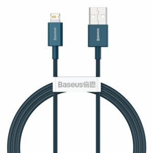 gsm.ma Accessoire Série Supérieure Baseus | Câble USB Bleu – Lightning pour iPhone iPad 1m 2.4A