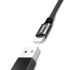 GSM Maroc Accessoire Câble USB / USB vers  Lightning Baseus Yiven avec tresse matérielle 1,8M noir (CALYW-A01)