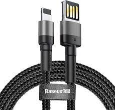 gsm.ma Accessoire Cable  USB For iPhone 2.4A Baseus Cafule Cable（special edition） 1m Grey+Black