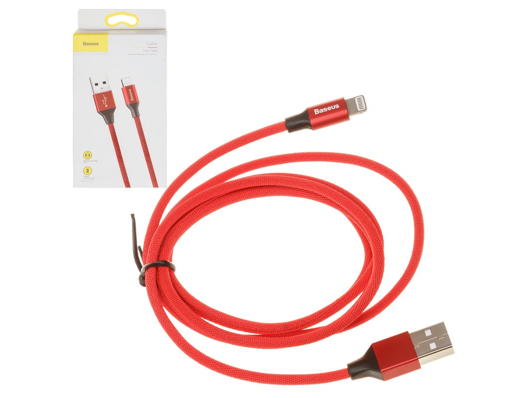 gsm.ma Accessoire Câble USB / USB vers  Lightning Baseus Yiven avec tresse matérielle 1,2M Rouge (CALYW-09)