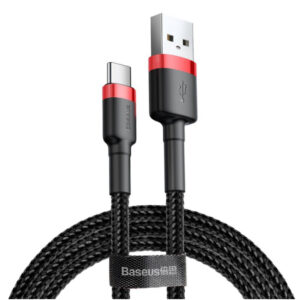 Image de Baseus Câble USB-C 0,5m Rouge/Noir – CATKLF-A91