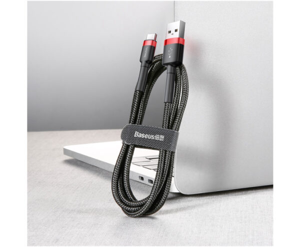 Image de Baseus Câble USB-C 0,5m Rouge/Noir – CATKLF-A91