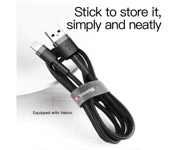 Image de Baseus Câble USB-A Lightning 0,5m Noir – CALKLF-AG1