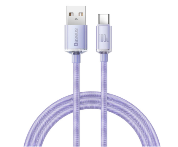Image de Câble Baseus USB vers USB Type-C 100W/1.2M Violet (CAJY000405)