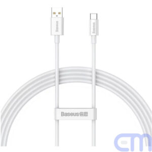 Baseus Câble USB vers Type-C 100W 1.5M Blanc 10320102214-02