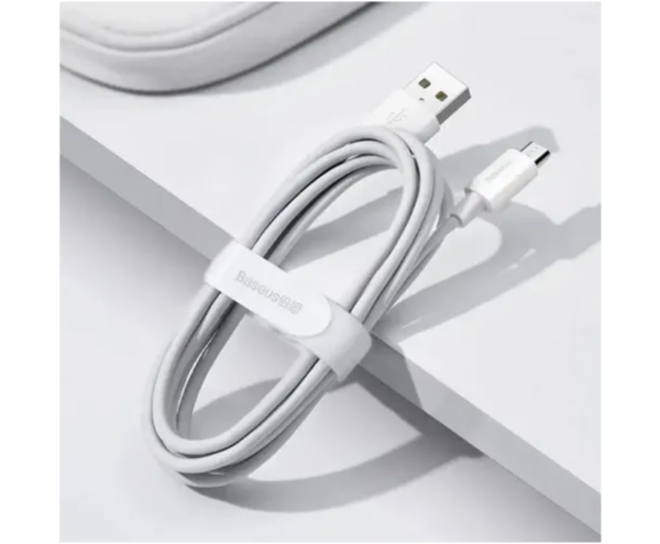 Image de Baseus Câble USB-Micro 1.5m Blanc 2.1A – TZCAMZJ-02