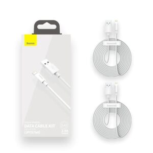 Image de Baseus câble USB vers Lightning 2,4A [2PCS/SET] Blanc – TZCALZJ-02