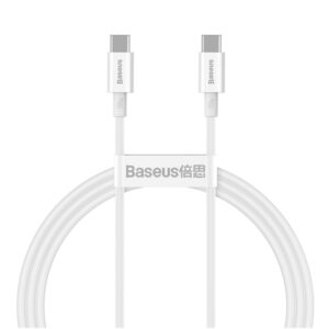 Baseus Câble USB-C à USB-C 100W 1m Blanc – CATYS-B02