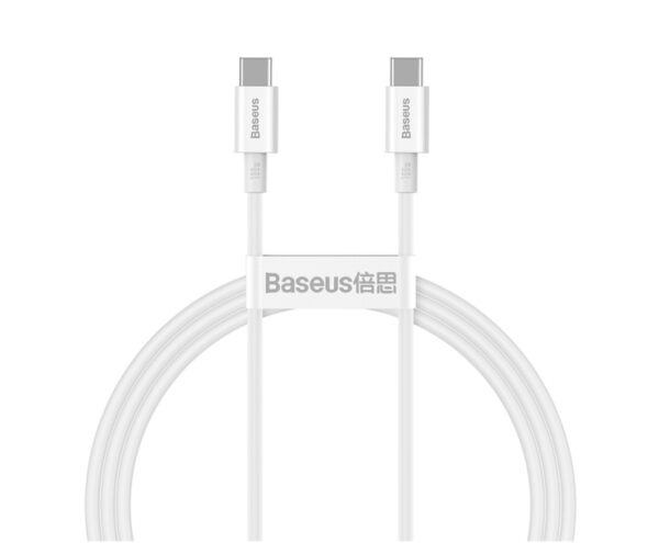 Image de Baseus Câble USB-C à USB-C 100W 1m Blanc – CATYS-B02