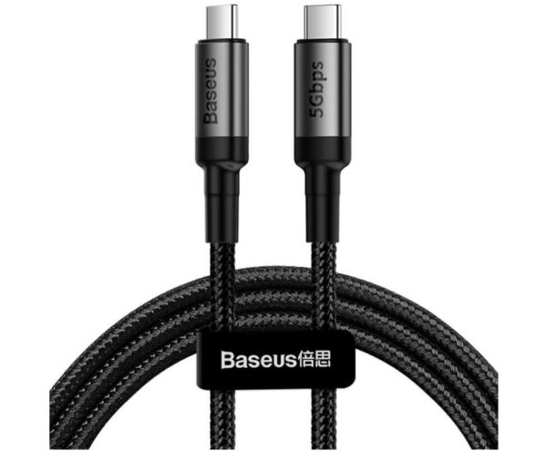 Image de Câble USB-C / Type-C PD 2.0 Baseus 60W/1m Gris+Noir – CATKLF-GG1