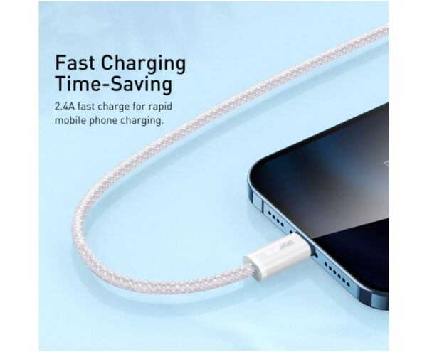 Image de Baseus Câble USB-Lightning 1m Blanc – CALD000402