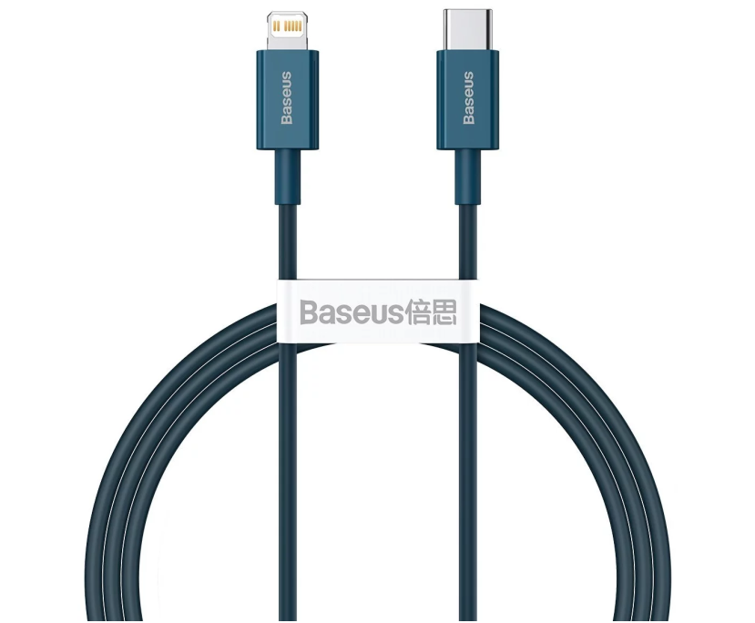 Image de Baseus Câble Type-C vers iPhone PD 20W 1m Bleu CATLYS-A03 Image de Baseus Câble Type-C vers iPhone PD 20W 1m Bleu CATLYS-A03