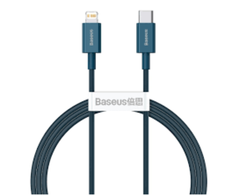Image de Baseus Câble Type-C vers iPhone PD 20W 1m Bleu CATLYS-A03 Image de Baseus Câble Type-C vers iPhone PD 20W 1m Bleu CATLYS-A03