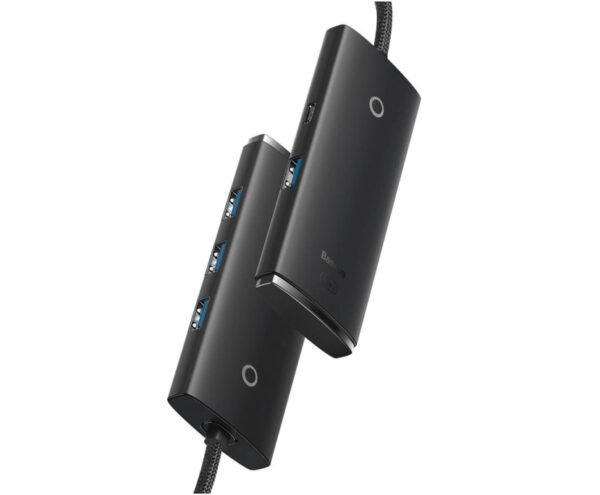 Image de Adaptateur Hub USB-A 4 Ports Baseus / USB-A vers USB 3.0*4 / 25cm Noir (WKQX030001)