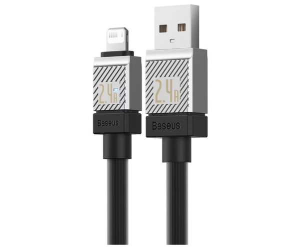 Image de Baseus Cable USB vers IP 2.4A/2M Noir – CAKW000501