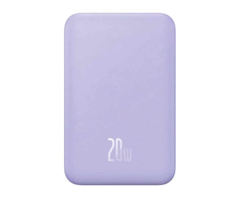 Image de Baseus Mini Powerbank 5000mAh 20W Magnetic Violet + Câble Type-C 20V/3A 30CM Blanc – P10022107513-00 Image de Baseus Mini Powerbank 5000mAh 20W Magnetic Violet + Câble Type-C 20V/3A 30CM Blanc – P10022107513-00