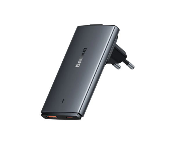 Image de Chargeur Baseus C+U 65W Gris avec Mini Câble USB-C vers USB-C 100W 20V/5A 1M Noir (CCGP150113)