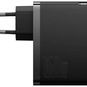 Chargeur Baseus 2C+U 160W Noir avec Câble Type-C vers Type-C 240W (48V/5A) (P10110825113-00)