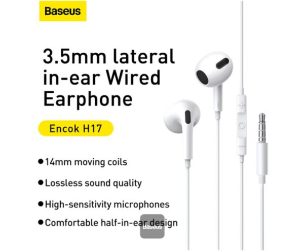 Image de Baseus Écouteurs Intra-auriculaires Filaire 3,5 mm Latéraux H17 -NGCR020002