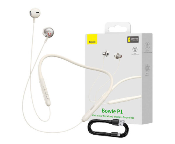 Image de Écouteurs sans fil demi-intra-auriculaires Baseus Bowie P1 avec tour de cou – 5.2 (NGPB000102)