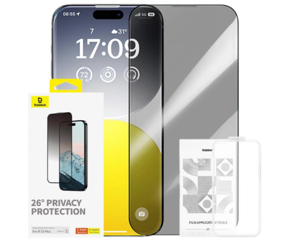 Image de Protection en verre Baseus pour écran iPhone 15 Plus – (Réf : P60057405203-02)