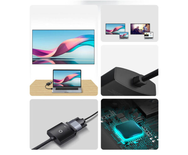 Image de Baseus Adaptateur HDMI vers VGA Noir – WKQX010001