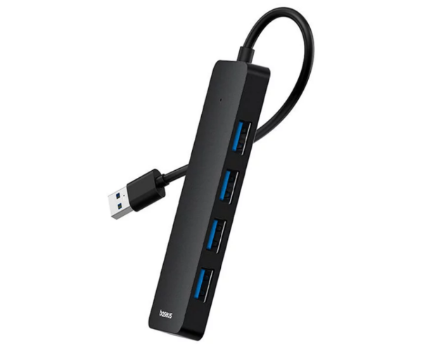 Image de Adaptateur 4 Ports Baseus USB-A vers USB 3.0*4 Noir – 15cm (Réf : B0005280B111-00)