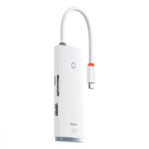 Baseus Adaptateur 5 Ports Type-C vers HDMI + USB3.0*3 + PD Blanc – WKQX040002