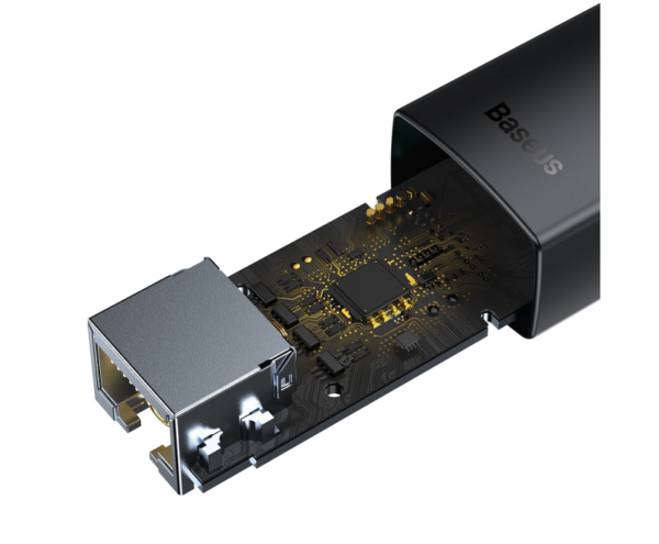 Image de Adaptateur USB-A vers Port LAN RJ45 Baseus 100Mbps – Noir (WKQX000001)