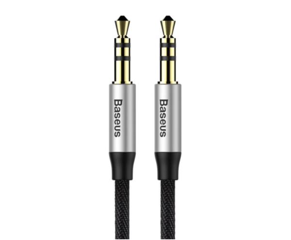 Image de Baseus Cable Audio Male to Male 1m Silver+Black – -CAM30-BS1	Baseus Cable Audio Male to Male 1m Silver+Black – -CAM30-BS1