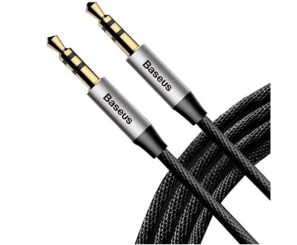 Image de Baseus Cable Audio Male to Male 1m Silver+Black – -CAM30-BS1	Baseus Cable Audio Male to Male 1m Silver+Black – -CAM30-BS1