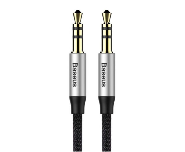 Image de Baseus Cable Audio Male to Male 1m Silver+Black – -CAM30-BS1	Baseus Cable Audio Male to Male 1m Silver+Black – -CAM30-BS1