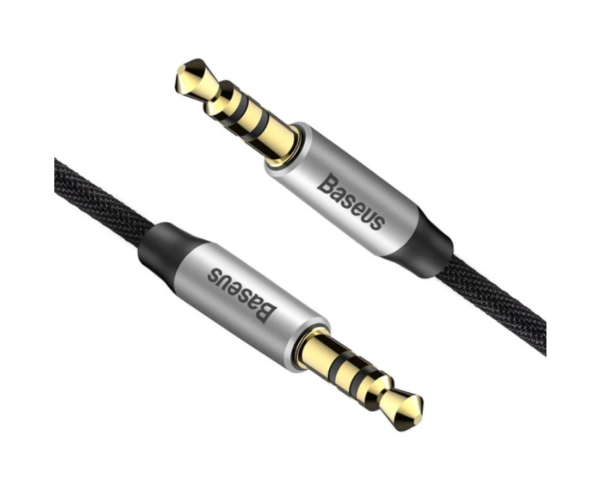 Image de Baseus Cable Audio Male to Male 1m Silver+Black – -CAM30-BS1	Baseus Cable Audio Male to Male 1m Silver+Black – -CAM30-BS1