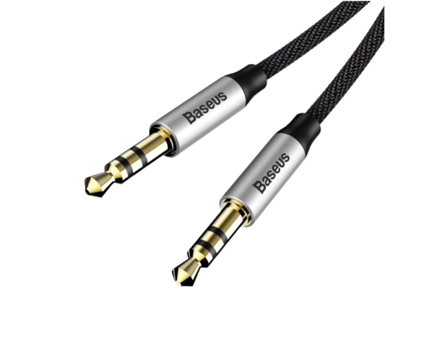 Image de Baseus Cable Audio Male to Male 1m Silver+Black – -CAM30-BS1	Baseus Cable Audio Male to Male 1m Silver+Black – -CAM30-BS1