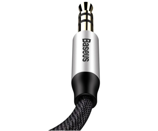 Image de Baseus Cable Audio Male to Male 1m Silver+Black – -CAM30-BS1	Baseus Cable Audio Male to Male 1m Silver+Black – -CAM30-BS1