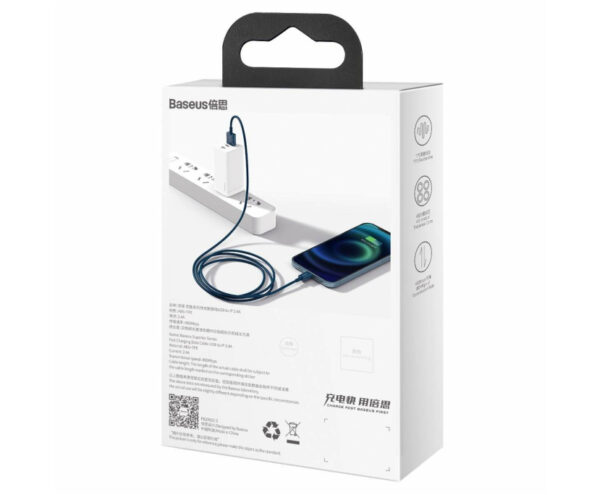 Image de Baseus Cable USB to iP 2.4A 2m -blue- CALYS-C03